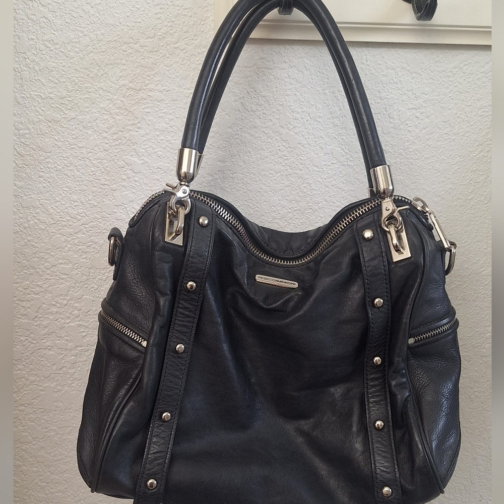 Chic REBECCA MINKOFF Black Leather Shoulder Bag